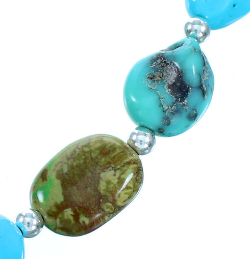 Sterling Silver Turquoise Southwest Bead Necklace RX114215
